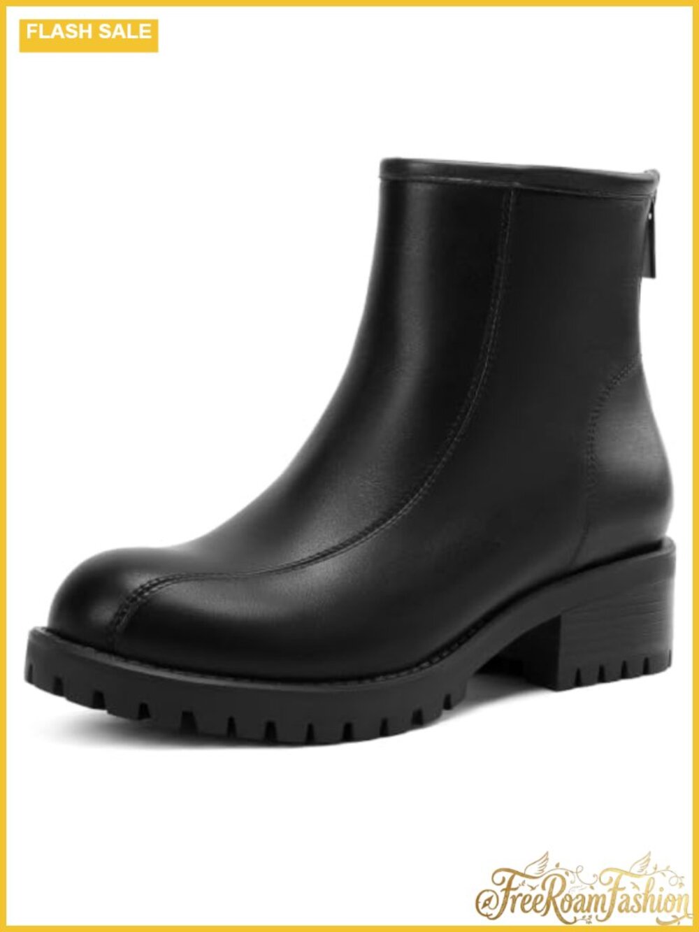 Wide Width Faux Leather Chelsea Ankle Boots Low Block Heel